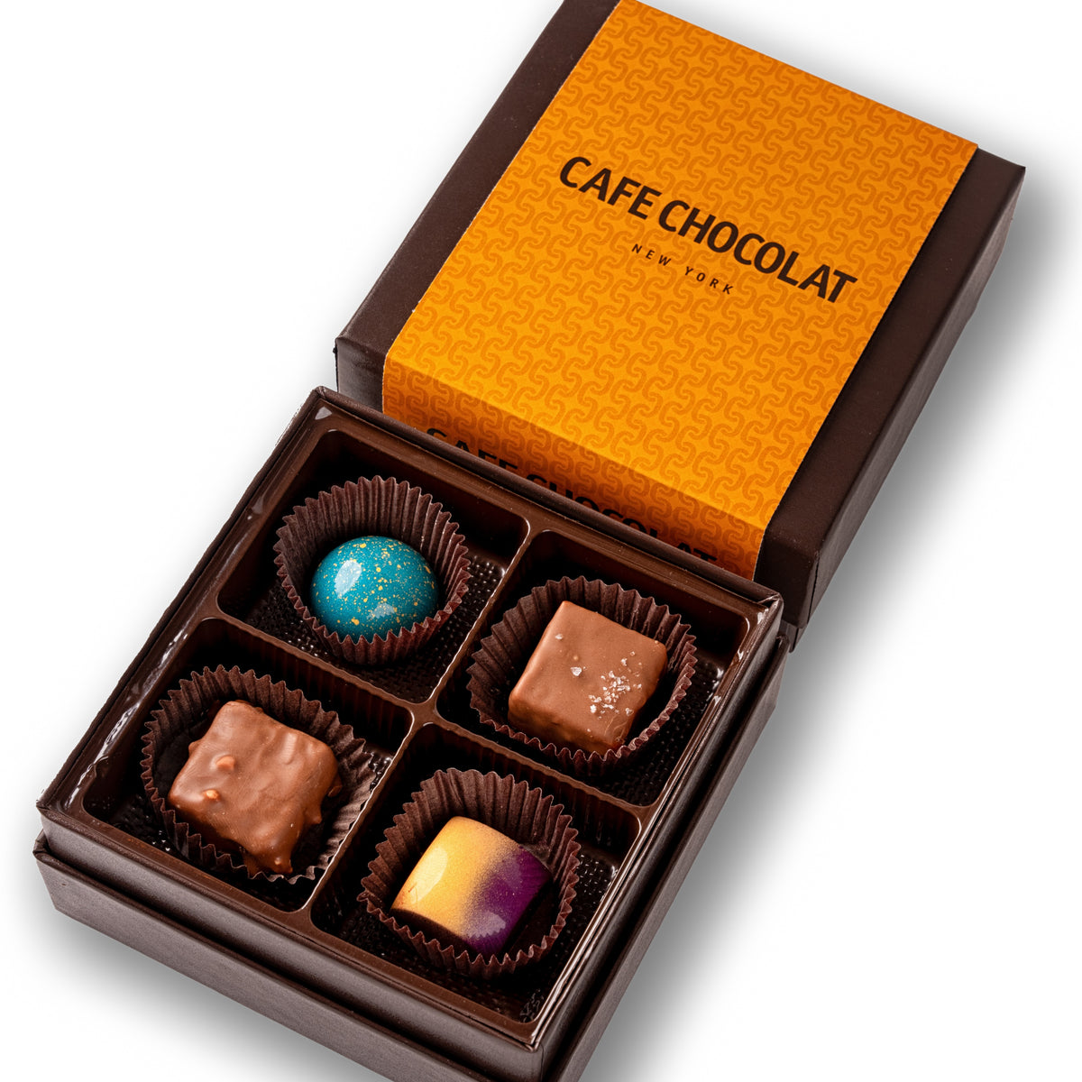 Four Piece Gourmet Chocolate Gift Box : Cafe Chocolat