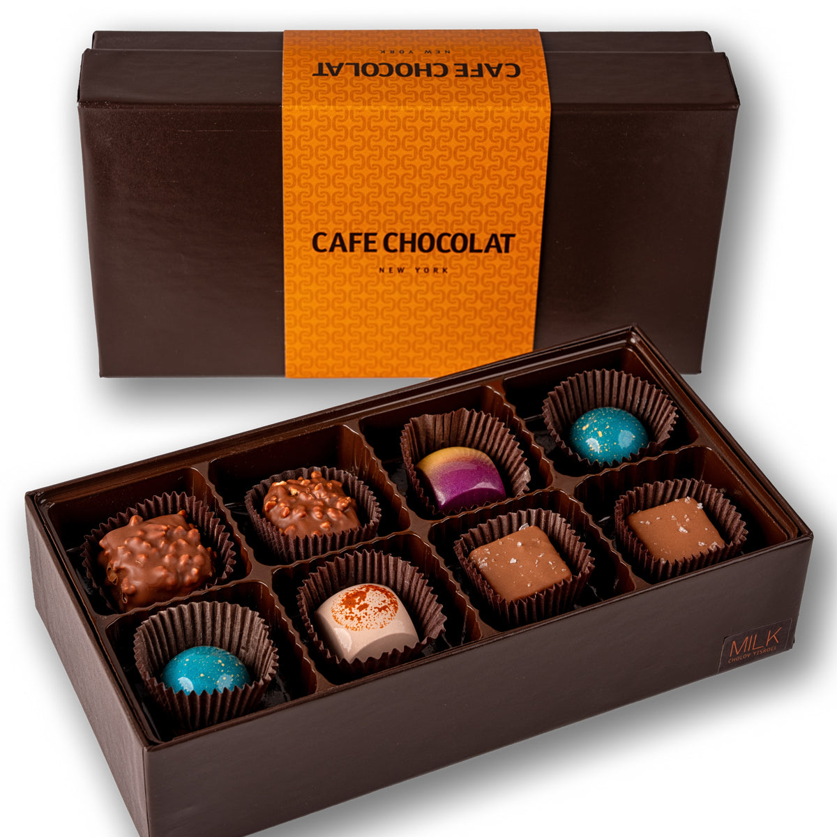Eight Piece Bonbon Box - Dairy: Cafe Chocolat
