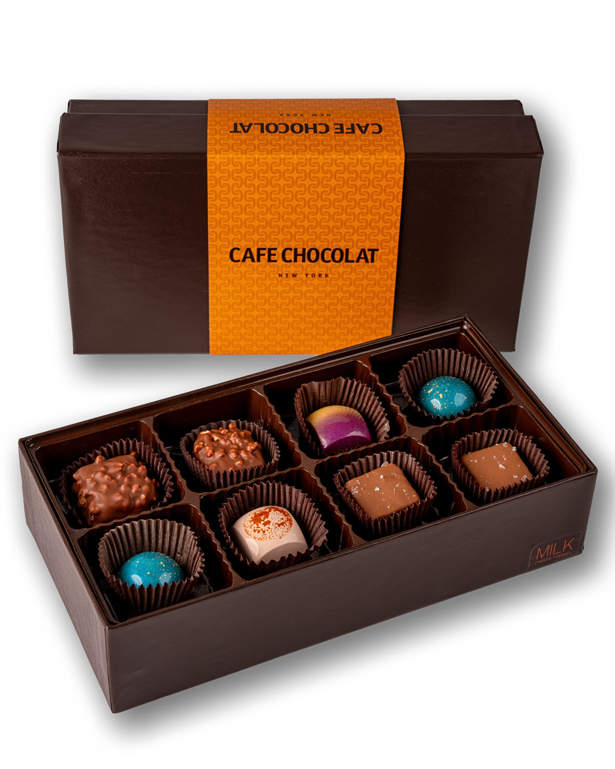 Eight Piece Bonbon Box - Dairy: Cafe Chocolat